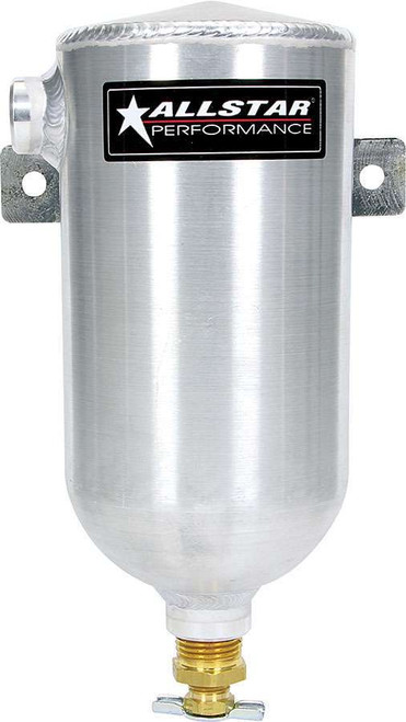Overflow Tank - Coolant - 1 qt - 3/8 in NPT Inlet - 1/2 in NPT Outlet - Petcock Drain - Aluminum - Natural - Each