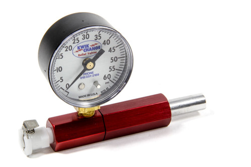 Tire Pressure Relief Valve Setting Tool - 0-60 psi Gauge - Aluminum / Steel - Red - Each