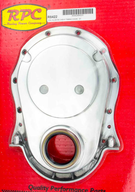 Timing Cover - 1-Piece - Gaskets / Hardware / Seal Included - Aluminum - Polished - Big Block Chevy - Each