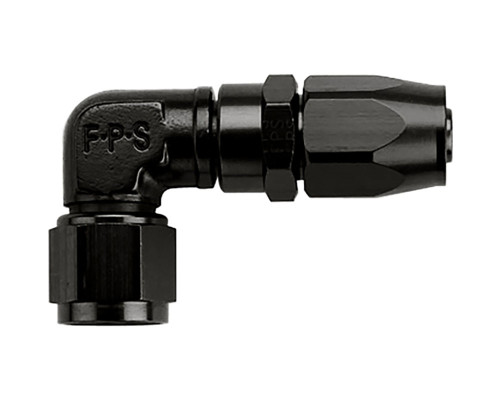 Fitting - Hose End - 3000 Series - Low Profile - 90 Degree - 20 AN Hose to 20 AN Female - Swivel - Aluminum - Black Anodized - Each