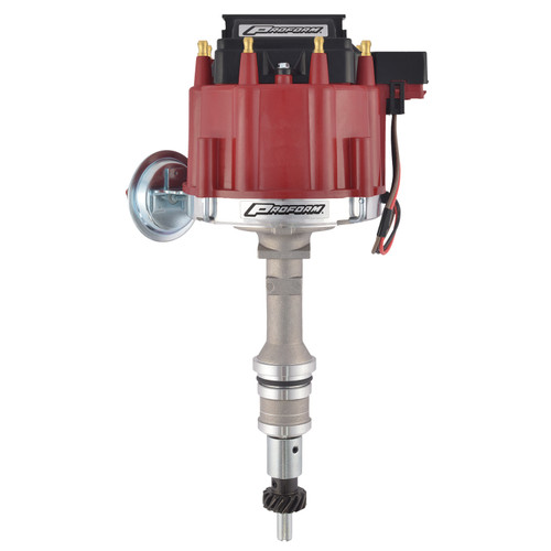 Distributor - HEI Street - Magnetic Pickup - Vacuum Advance - HEI Style Terminal - Coil Included - Red - Small Block Ford - Each