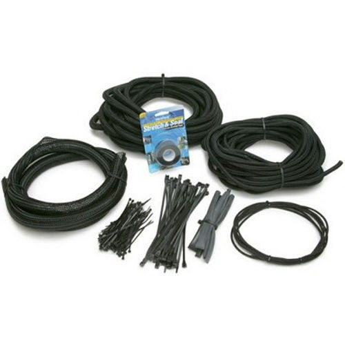 Hose and Wire Sleeve - 2nd Gen Camaro PowerBraid - 1/8 to 1 in Diameter / Heat Shrink / Ties / Tape - Split - Braided Plastic - Black - Painless Wiring Harness - GM F-Body 1970-81 - Kit
