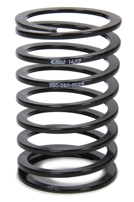 Coil Spring - Tender - 2.5 in ID - 5 in Length - 25 lb/in Spring Rate - Steel - Black Powder Coat - Each
