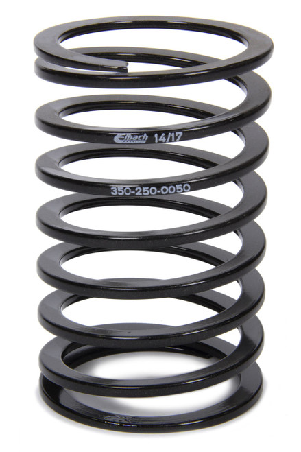 Coil Spring - Tender - 2.5 in ID - 5 in Length - 50 lb/in Spring Rate - Steel - Black Powder Coat - Each