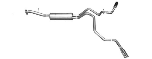 Exhaust System - Dual Split - Cat-Back - 2-1/4 in Tailpipe - 3-1/2 in Tips - Aluminized - Polished Tips - Cadillac / GM Fullsize SUV 2000-2006 - Kit