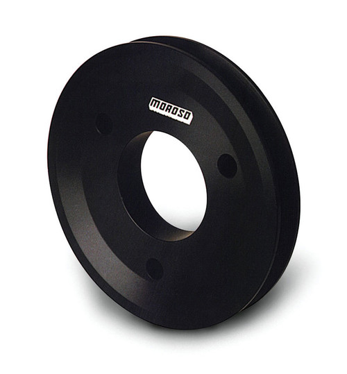 Crankshaft Pulley - V-Belt - 1 Groove - 5.250 in Diameter - Billet Aluminum - Black Anodized - Short Water Pump - Big Block Chevy - Each