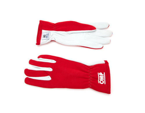 Driving Gloves - Rally - ISO Certified - Single Layer - Fire Retardant Fabric - Red - Large - Pair