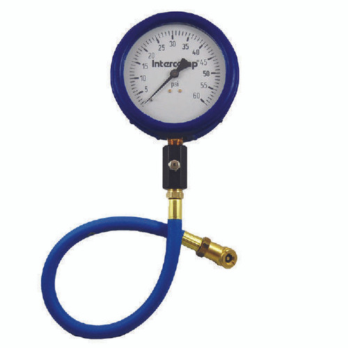 Tire Pressure Gauge - Ultra Deluxe - Glow in the Dark - 0-60 psi - Analog - 4 in Diameter - White Face - 1 lb Increments - Each