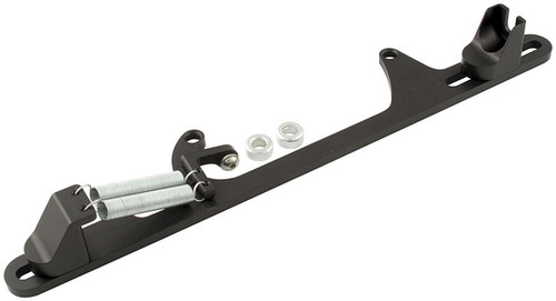 Throttle Cable Bracket - Carb Mount - Return Spring - Aluminum - Black Anodized - Ford Cable - Dominator Flange - Kit