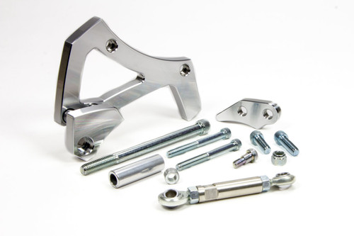 Alternator Bracket - Passenger Side - Mid Mount - Water Pump Mount - Aluminum - Clear Powder Coat - Ford 1G Alternators - Ford Cleveland / Modified - Kit