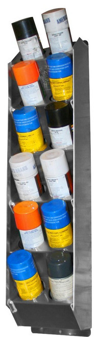Aerosol Can Holder - Vertical Hanging - 5.25 in Deep - 32 in Tall - 12 Can Capacity - Aluminum - Natural - Each