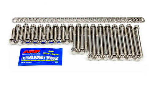 Cylinder Head Bolt Kit - 12 Point Head - Stainless - Polished - Small Block Chevy - Kit