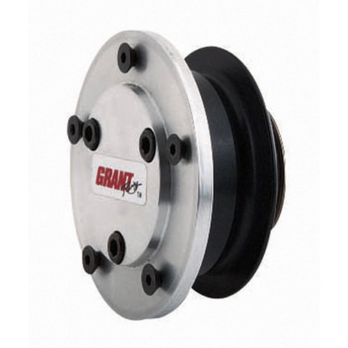 Steering Wheel Quick Release - Pinless - 360 Degree Release - Aluminum - Clear Anodized - 5-Bolt Steering Wheel - 3/4 in Shaft - Kit