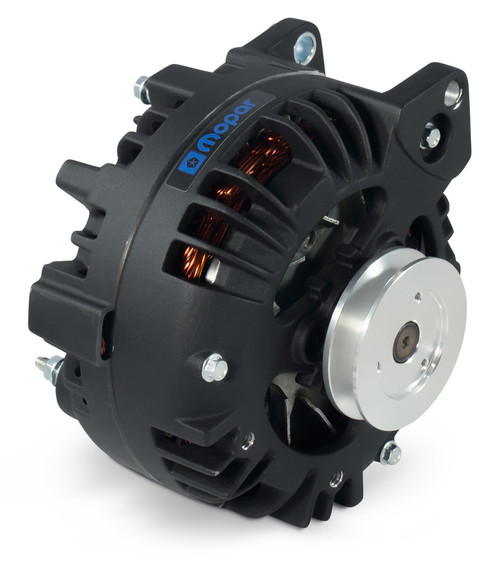 Alternator - 110 amps - 12V - 1-Wire - Single V-Belt Pulley - Aluminum Case - Black Paint - Mopar - Each