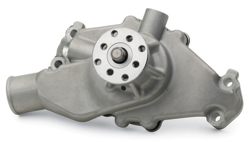 Water Pump - Mechanical - High Flow - 5/8 in Pilot - Short Design - Aluminum - Natural - Small Block Chevy - Each