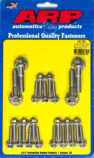 Oil Pan Bolt Kit - Hex Head - Stainless - Polished - Mopar Gen III Hemi - Kit