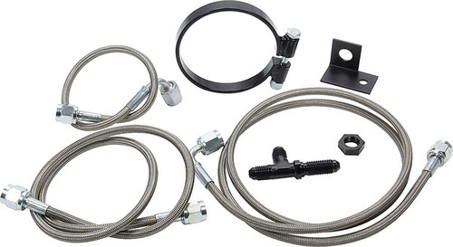 Brake Line Kit - Rear - 3 AN Hose - 4 AN Ends - Fittings / Installation Hardware - Braided Stainless - Natural - AM Calipers - Dirt Modified - Kit