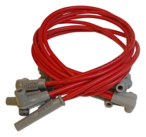 Spark Plug Wire Set - Super Conductor - Spiral Core - 8.5 mm - Red - Factory Style Boots / Terminals - GM V6 - Kit