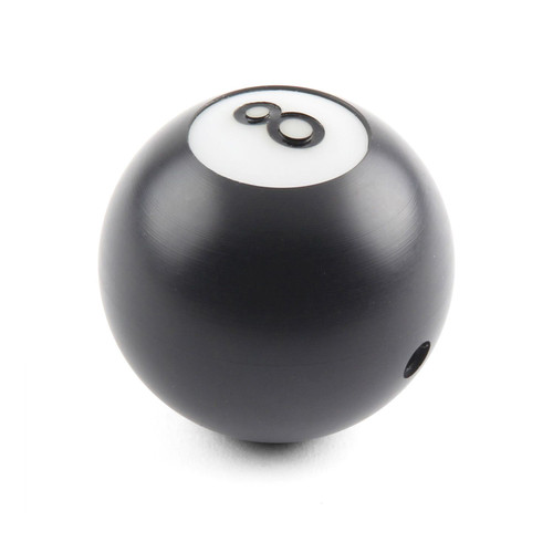Shifter Knob - 8-Ball - 3/8-24 in Thread - Plastic - Black / White - Lokar Shifters - Each