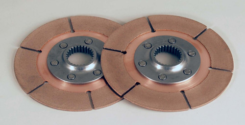 Clutch Disc - Full Circle 6-Rivet - 5-1/2 in Diameter - 1-5/32 in x 26 Spline - Rigid Hub - Metallic - Tilton Clutches - Pair