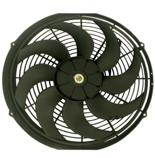 Electric Cooling Fan - 16 in Fan - Push / Pull - 2500 CFM - 12V - Curved Blade - 15-3/4 x 16-1/4 in - 3 in Thick - Plastic - Kit