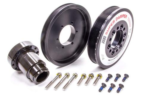 Harmonic Balancer - Supercharged Super Damper - 7.480 in OD - SFI 18.1 - Aluminum / Steel - Black - Internal Balance - GM LS-Series - Each