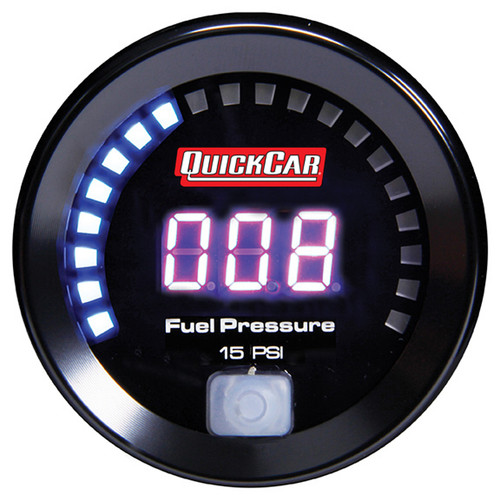 Fuel Pressure Gauge - 0-15 psi - Electric - Digital - 2-1/16 in Diameter - Black Face - Each Fuel Pressure Gauge - 0-15 psi - Electric - Digital - 2-1/16 in Diameter - Black Face - Each