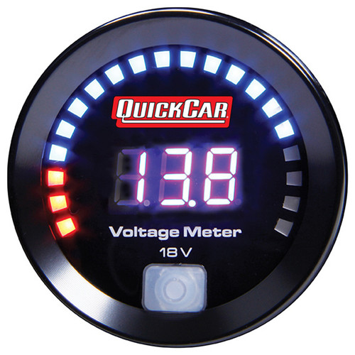 Voltmeter - 8-18V - Electric - Digital - 2-1/16 in Diameter - Black Face - Each Voltmeter - 8-18V - Electric - Digital - 2-1/16 in Diameter - Black Face - Each
