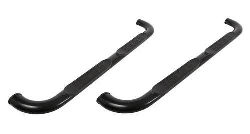 Step Bars - 3 in OD Bent - Steel - Black Powder Coat - Crew Cab - GM Fullsize Truck 2001-19 - Pair