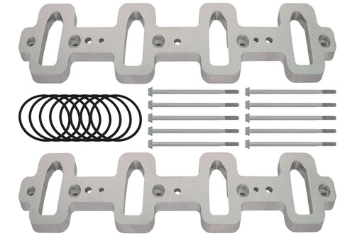 Intake Manifold Spacer - 1/2 in Tall - O-Rings / Hardware Included - Cathedral Port - Aluminum - Natural - GM LS-Series - Kit