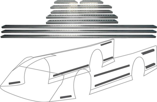 Body Brace - Lightweight - Doors / Quarter Panels - Predrilled - Aluminum - Natural - Kit