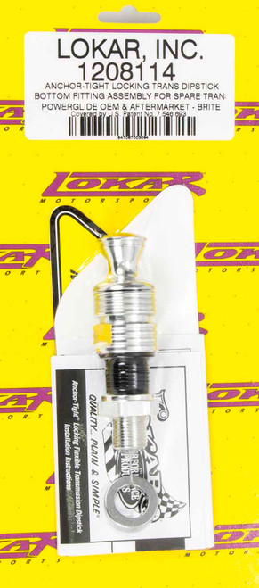 Transmission Dipstick Fitting - Anchor-Tight - Bottom - Aluminum - Clear Anodized - Lokar Locking Transmission Dipsticks - Powerglide - Kit