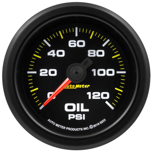 Oil Pressure Gauge - Stepper Motor - 0-120 psi - Electric - Analog - Full Sweep - 2-1/16 in Diameter - Black Face - Each