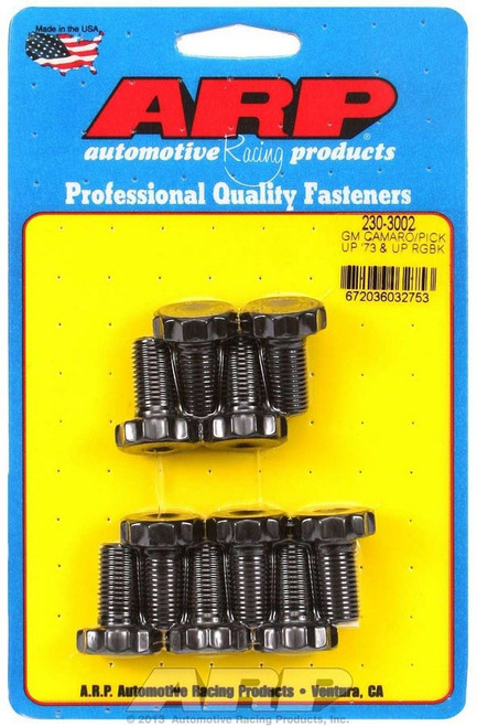 Ring Gear Bolt Kit - 7/16-20 in Left Hand Thread - 0.85 in Long - 12 Point Head - Chromoly - Black Oxide - GM - Set of 10