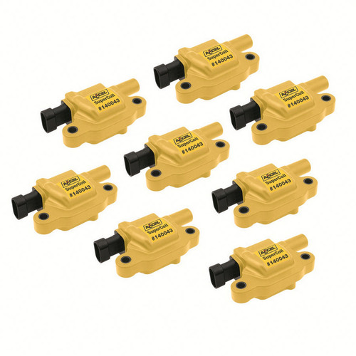 Ignition Coil Pack - Super Coil - Female Socket - 38700V - Yellow - GM LS-Series - Set of 8