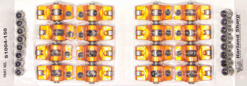 Rocker Arm - Original - 7/16 in Stud Mount - 1.60 Ratio - 0.150 in Offset - Full Roller - Aluminum - Orange Anodized - Small Block Chevy - Set of 16