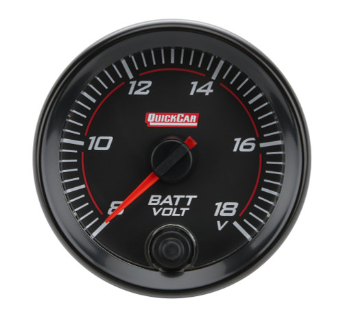 Voltmeter - Redline - 8-18V - Electric - Analog - Full Sweep - 2-5/8 in Diameter - Black Face - Each