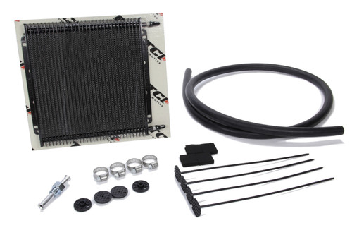 Fluid Cooler - Max Cool - 11 x 9.5 x 0.75 in - Plate and Fin Type - 11/32 in Hose Barb Inlet / Outlet - Fitting / Hardware / Hose - Aluminum - Black Paint - Automatic Transmission - Kit Fluid Cooler - Max Cool - 11 x 9.5 x 0.75 in - Plate and Fin Type - 11/32 in Hose Barb Inlet / Outlet - Fitting / Hardware / Hose - Aluminum - Black Paint - Automatic Transmission - Kit