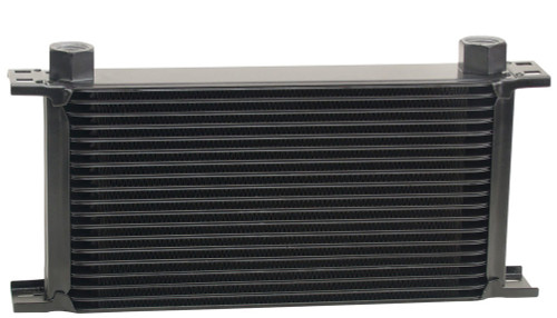 Fluid Cooler - 13 x 6.438 x 2 in - Plate Type - 10 AN Female O-Ring Inlet / Outlet - Aluminum - Black Powder Coat - Universal - Each