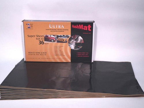 Heat and Sound Barrier - Super Bulk Kit - 18 x 32 in Sheet - 1.5 mm Thick - Rubber - Black - Set of 9