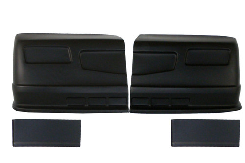 Nose - Dominator SS - Complete - Fender Extensions Included - Plastic - Black - Universal - Street Stock - Kit