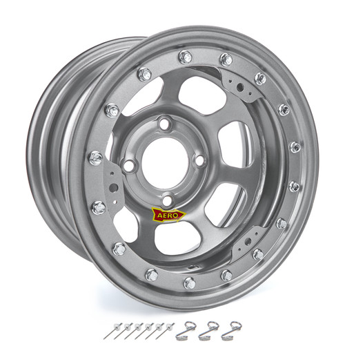 Wheel - 33-Series - 13 x 7 in - 2.000 in Backspace - 4 x 4.50 in Bolt Pattern - Beadlock - Steel - Silver Powder Coat - Each