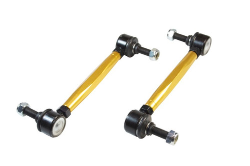 End Link - Front - Adjustable - Aluminum / Rubber - Gold Anodized / Black - Ford Mustang 2015-19 / Scion FR 2013-16 / Subaru BRZ 2013-18 / Toyota 86 2017-18 - Pair End Link - Front - Adjustable - Aluminum / Rubber - Gold Anodized / Black - Ford Mustang 2015-19 / Scion FR 2013-16 / Subaru BRZ 2013-18 / Toyota 86 2017-18 - Pair