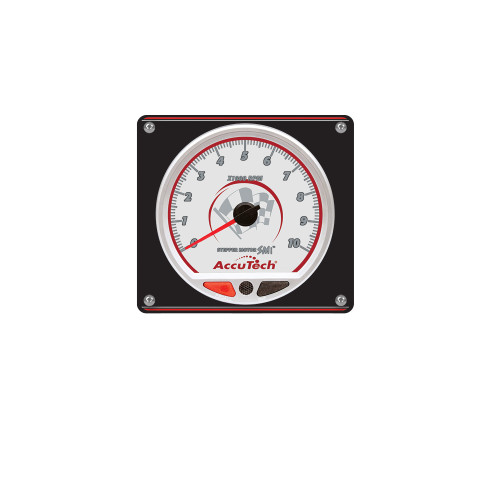 Tachometer - AccuTech SMI - 10000 RPM - Analog - 4-1/2 in Diameter - Dash Mount - Silver Face - Shift Light - 5 x 5.47 in Black Panel - Each