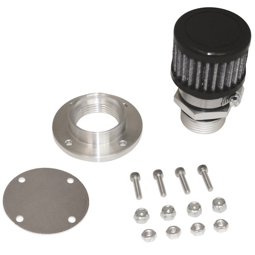 Breather - Bolt-On - Round - 1 in Threaded Bung - Clamp-On Filter - Bung / Hardware Included - Kit