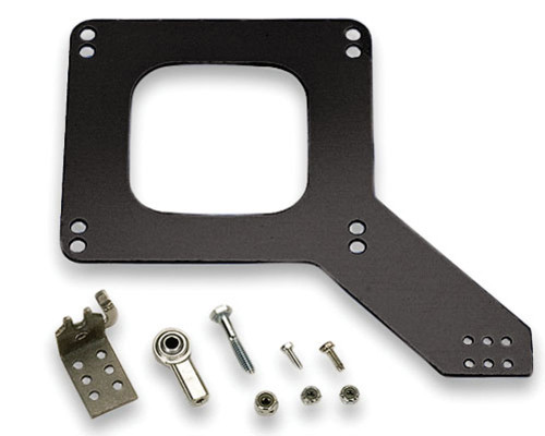 Throttle Cable Bracket - 1/8 in Thick - Aluminum - Black Anodized - Morse Cables - Holley Carburetors - Kit