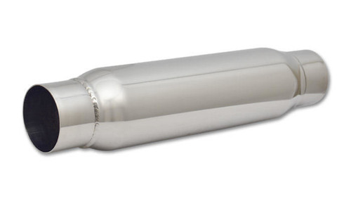 Resonator - Bottle Style - 3 in Inlet - 3 in Outlet - 4 in Diameter Body - 18 in Long - Stainless - Polished - Each