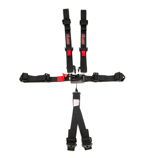 Harness - 6-Point - Latch and Link - SFI 16.1 - Pull Down Adjust - Bolt-On - Hans Compatible - Individual Harness - Black - Kit