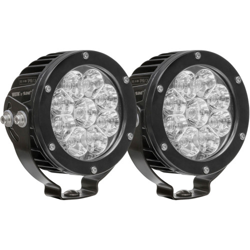 Auxiliary Light - Axis - Round - Surface Mount - LED - Aluminum - Black Powder Coat - Pair