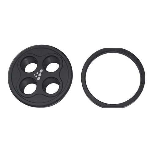 Bulkhead Plate - 4 Port - 10 AN Female O-Ring Ports - Aluminum - Black Anodized - Each